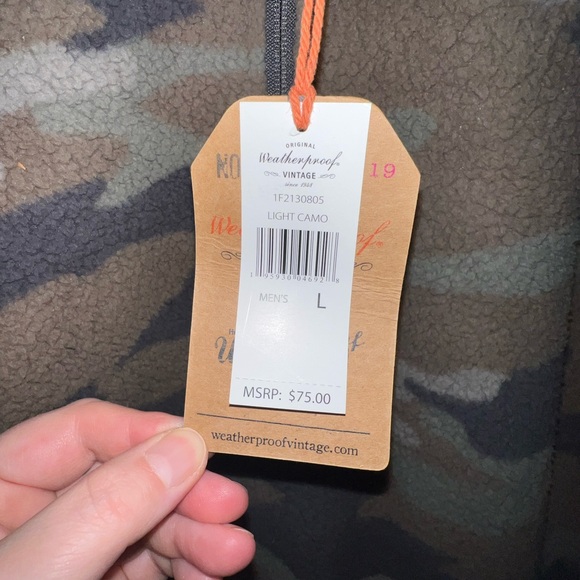 Weatherproof Vintage light camo fleece sweatshirt half zip. Size L. - Picture 4 of 4
